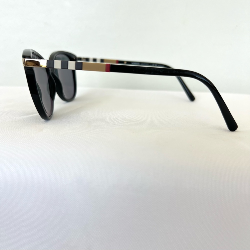 BURBERRY Italy B 4216 3001/T3 Cat Eye Full Rim Black w Strips Frame Glasses - Picture 8 of 13